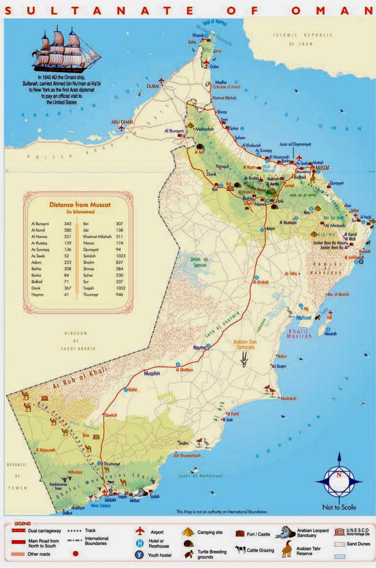 Oman detaljerad karta