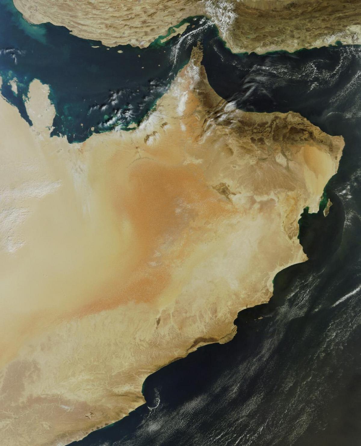 karta över Oman satellit -