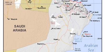 Karta över Oman politiska